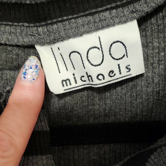 VINTAGE Linda Michael's Women's Button Down Cardigan Size 3X Gray/Black - Picture 2 of 7